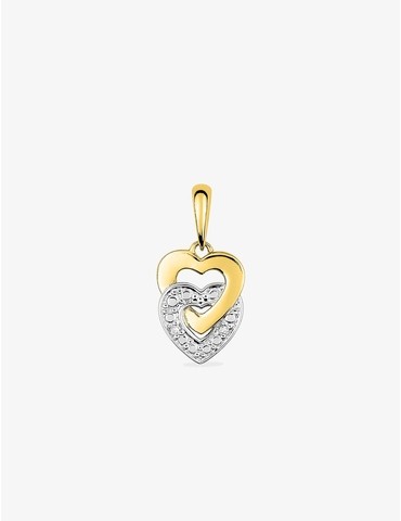 Pendentif cœur bicolore or...