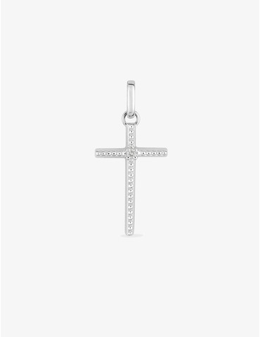 Pendentif croix or blanc...