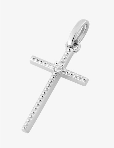Pendentif croix or blanc...