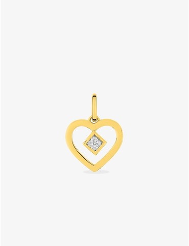 Pendentif cœur bicolore or...
