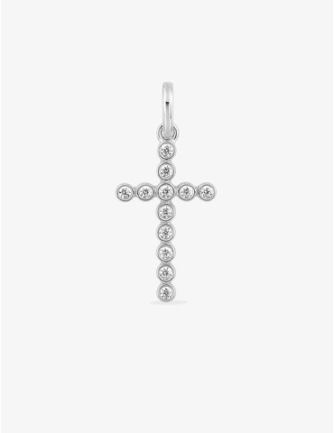 Pendentif croix or blanc...