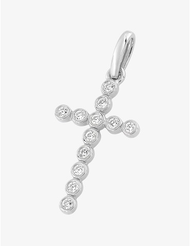 Pendentif croix or blanc...