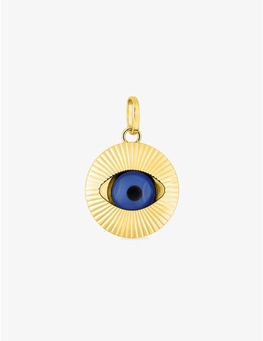 Pendentif œil bleu et or...