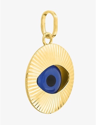 Pendentif œil bleu et or...
