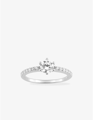 Bague solitaire accompagné...