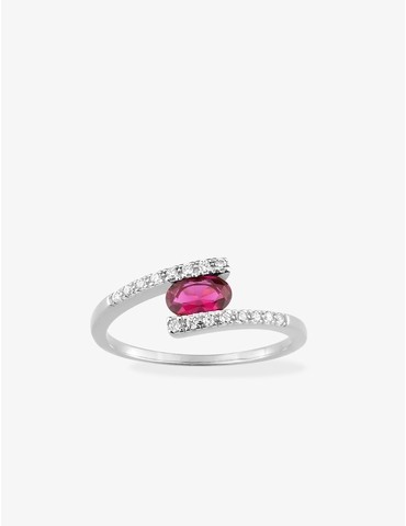 Bague solitaire accompagné...