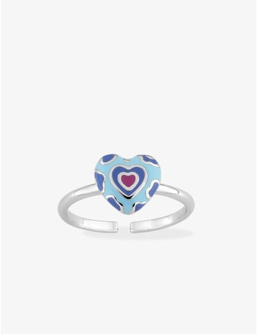 Bague cœur réglable motif...