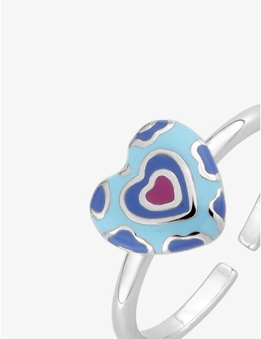 Bague cœur réglable motif...