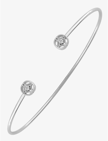 Bracelet jonc or blanc 750...