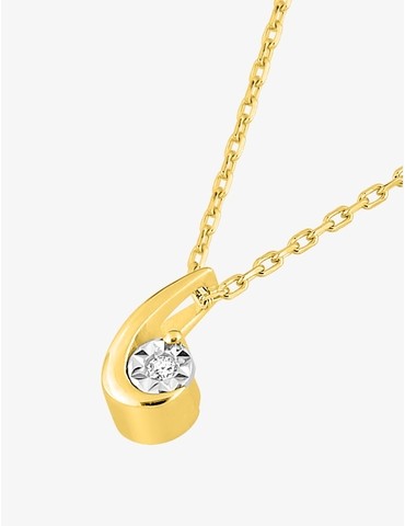Collier virgule or jaune...