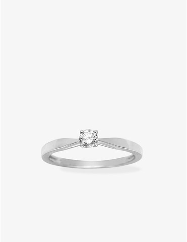 Bague solitaire or blanc...