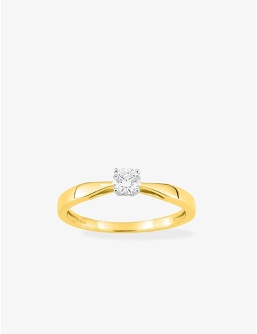 Bague solitaire bicolore or...