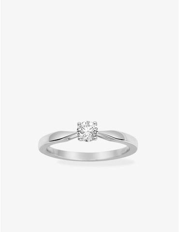 Bague solitaire or blanc...