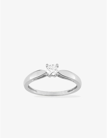 Bague solitaire or blanc...