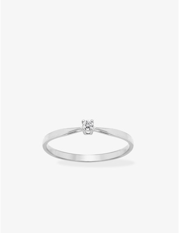 Bague solitaire or blanc...