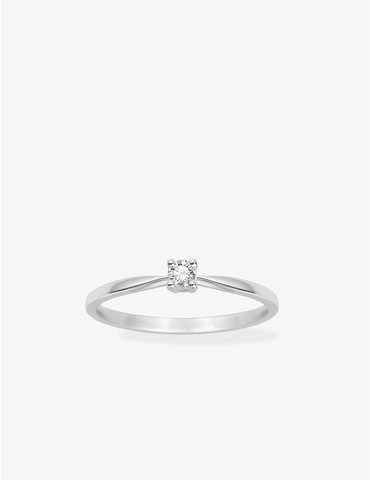 Bague solitaire or blanc...