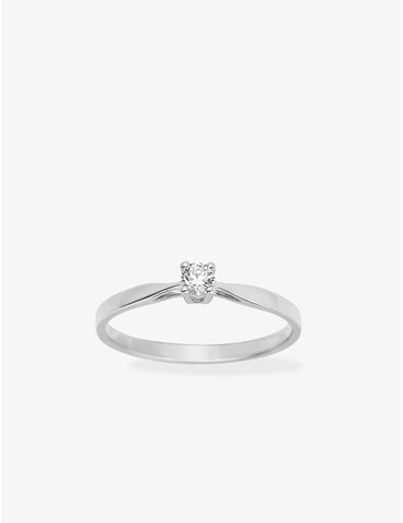 Bague solitaire or blanc...