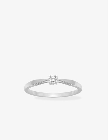 Bague solitaire or blanc...