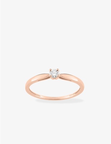 Bague solitaire or rose 750...