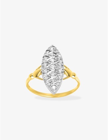Bague marquise or jaune 750...
