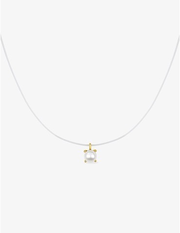 Collier fil nylon plaqué or...