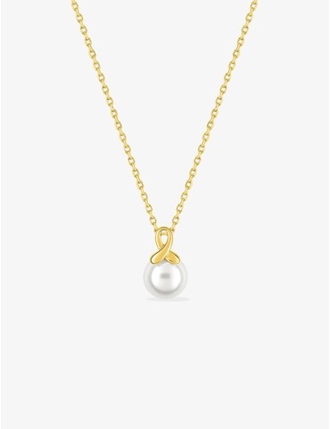 Collier plaqué or et perle...