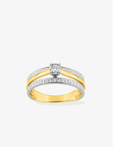 Bague solitaire accompagné...