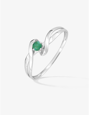 Bague or blanc 750 ‰ et...