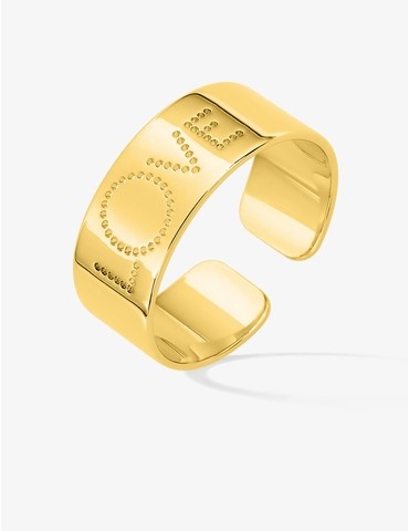 Bague réglable LOVE plaqué or