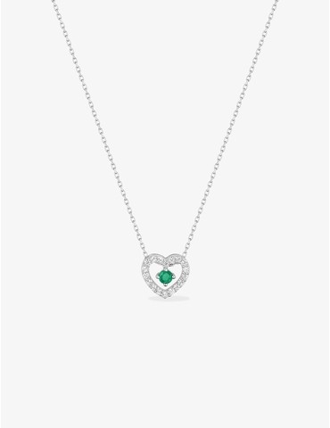 Collier cœur or blanc 375...