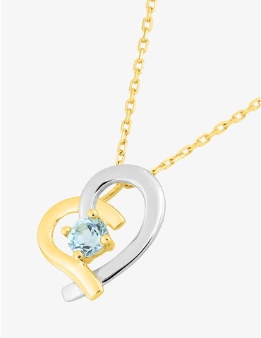 Collier cœur or jaune 375 ‰...