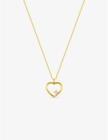 Collier motif cœur or jaune...