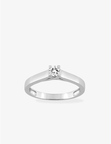 Solitaire or blanc 750‰ et...
