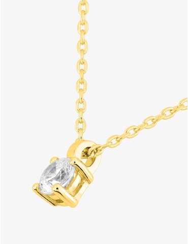 Collier solitaire plaqué or...