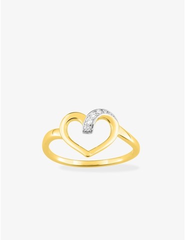 Bague cœur ajouré plaqué...