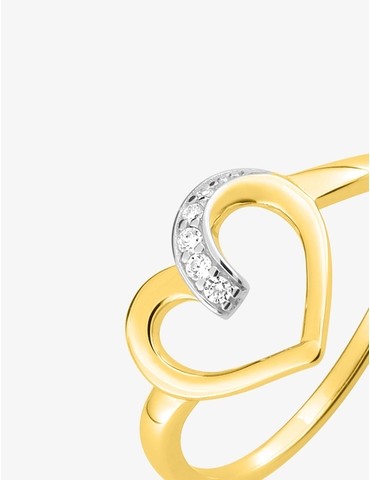 Bague cœur ajouré plaqué...