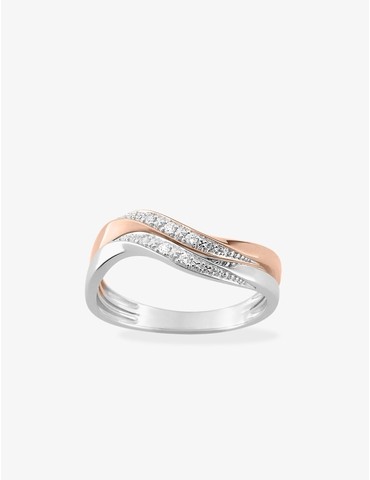 Bague double anneau torsadé...