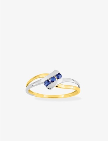 Bague trilogie saphirs et...