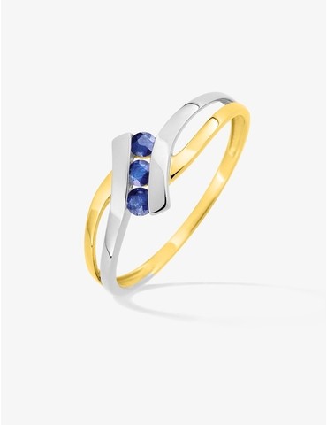Bague trilogie saphirs et...