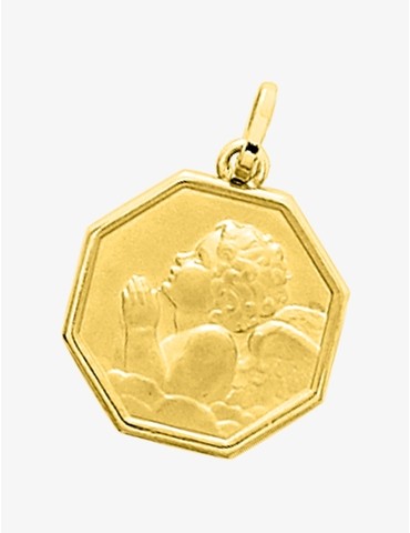 Médaille octogone ange or...