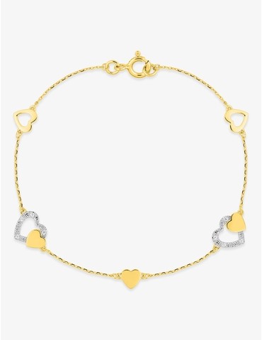 Bracelet cœurs bicolores or...