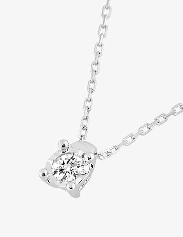 Collier solitaire or blanc...