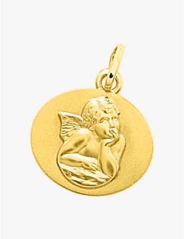 Médaille ovale ange or...