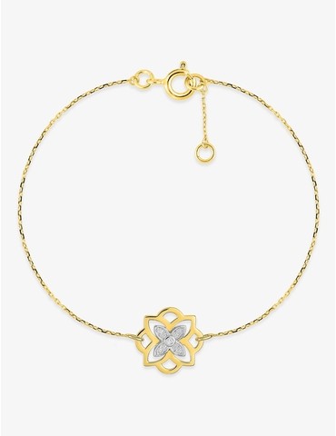Bracelet fleur or jaune...