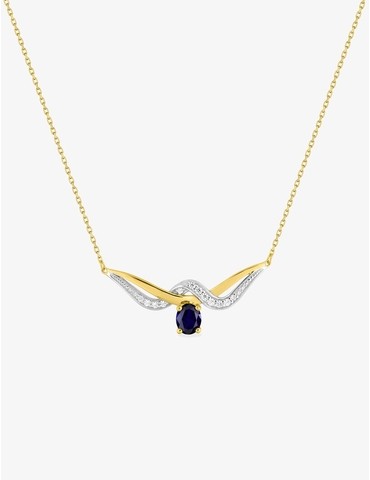Collier entrelacs saphir,...