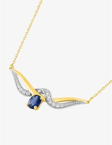 Collier entrelacs saphir,...