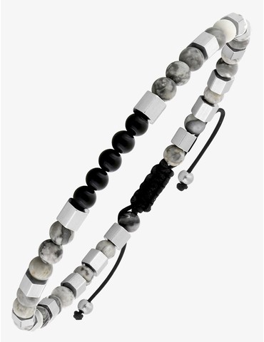 Bracelet perles grises et...