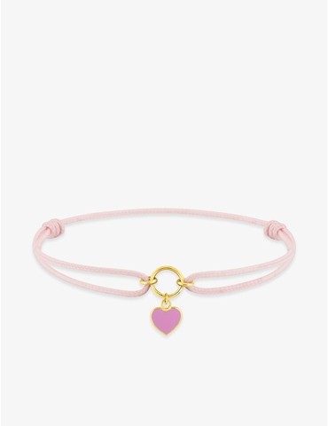 Bracelet cordon rose cœur...