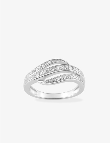 Bague triple anneau ondulé...