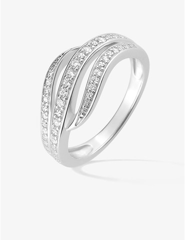 Bague triple anneau ondulé...